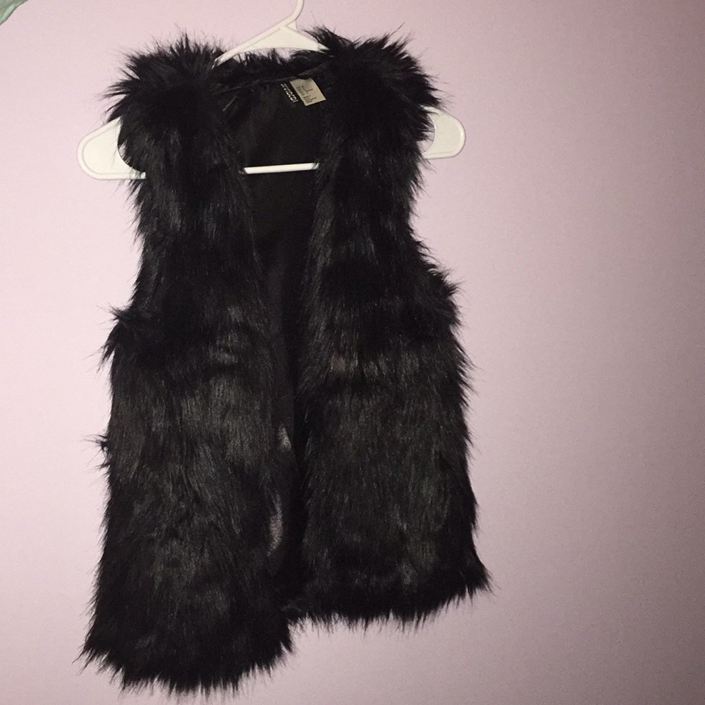 Black fur vest
